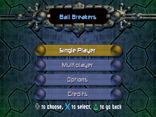 Ball Breakers title screen for Playstation
